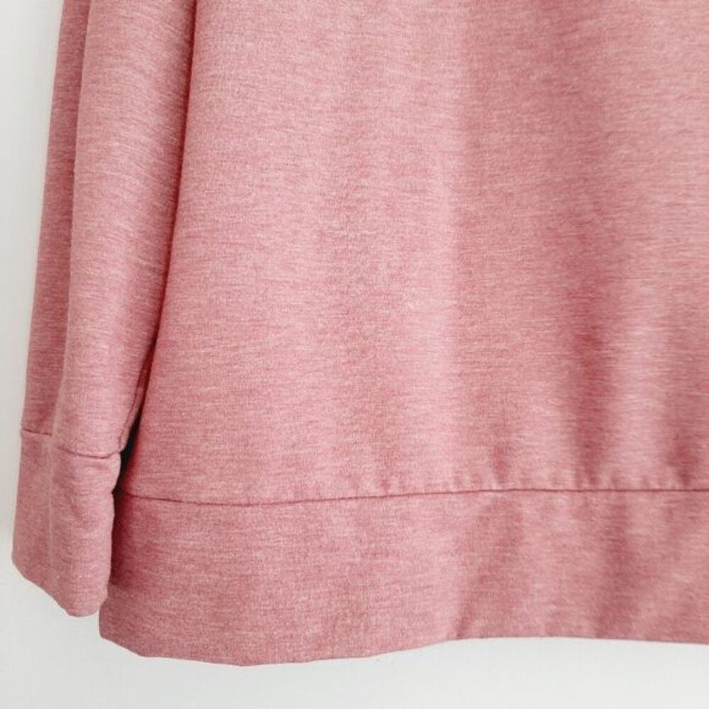 32 Degree HEAT Comfy Raglan Style Sweatshirt Crewneck Top Melange Pink Sz M Flaw - Picture 5 of 11